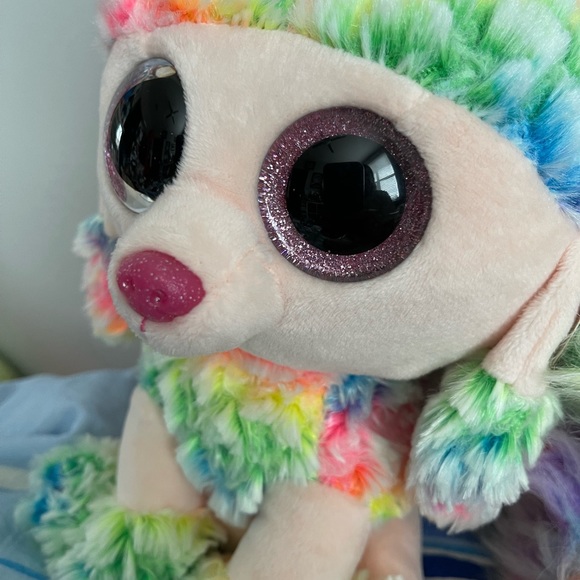 Ty medium rainbow dog and rainbow regular ostrich bird bundle - Picture 4 of 5